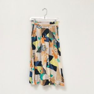 Multicolor Floral Midi Skirt by Warehouse / S